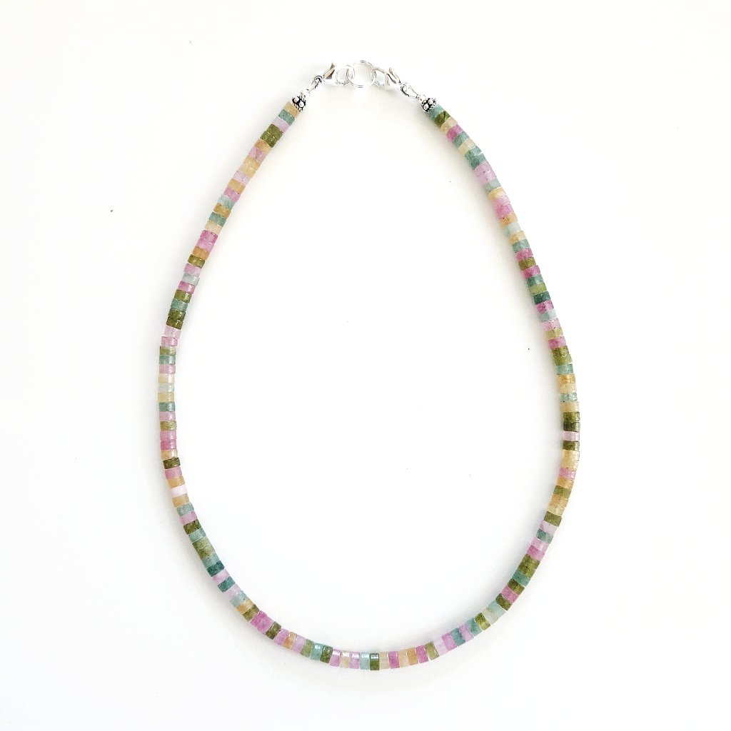 Mini Jade Heishi Necklace--16 78$